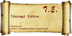 Tószegi Edina névjegykártya